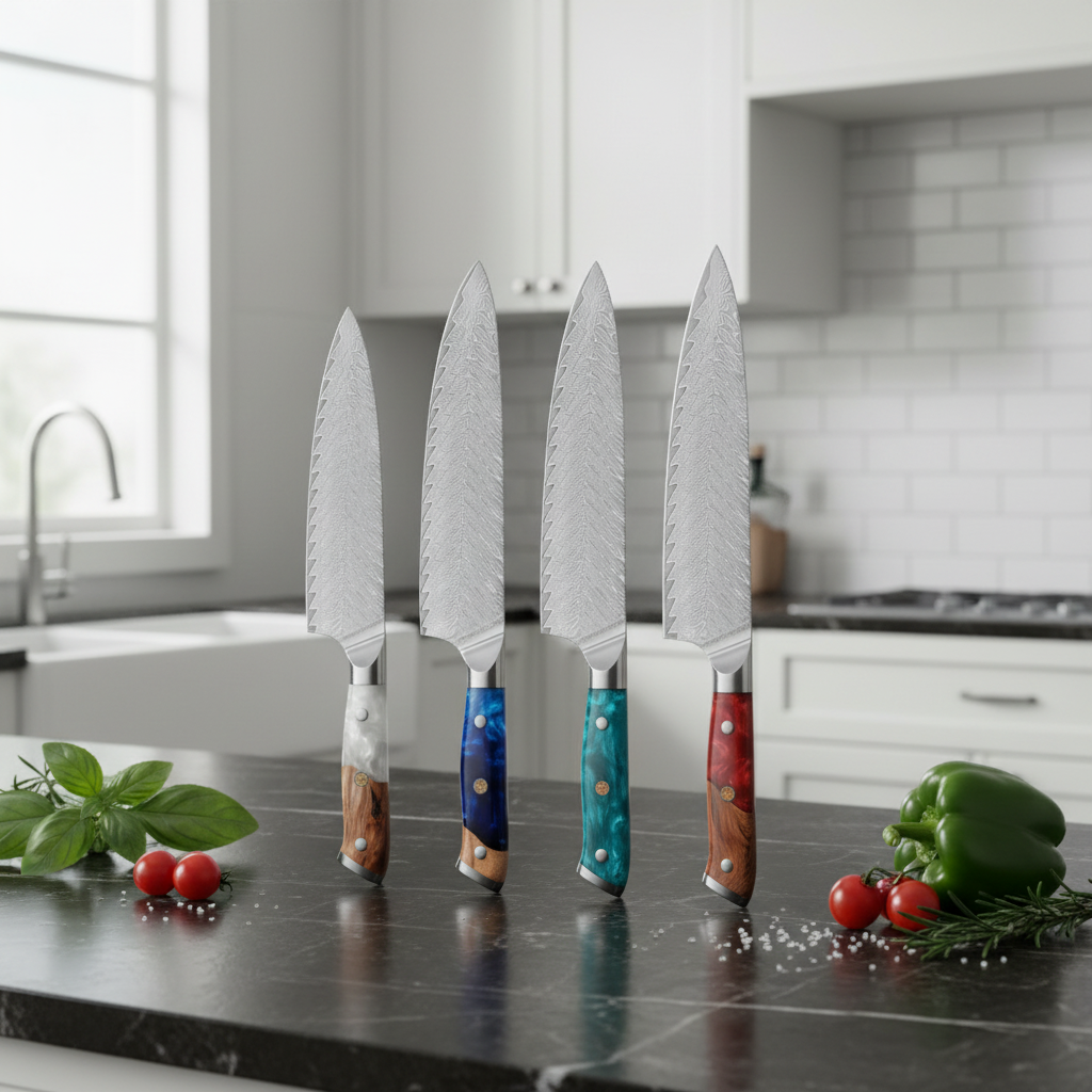 4把大马士革钢刀场景1-奢华厨房