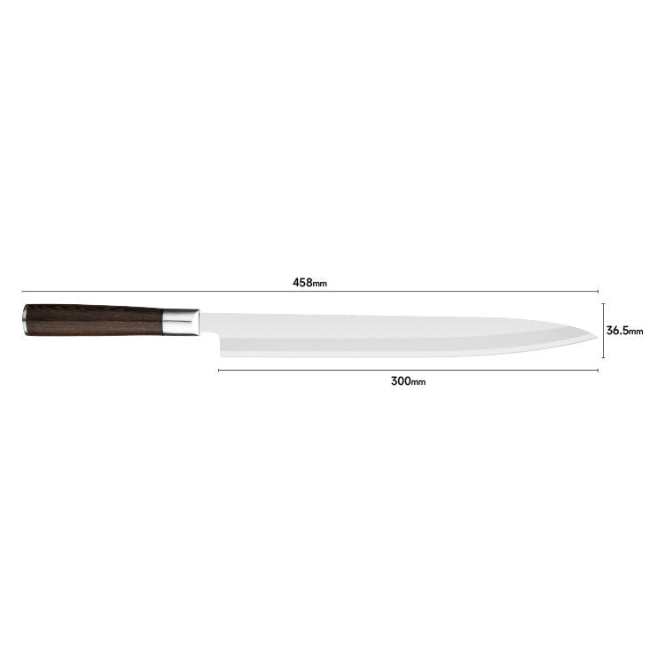 JJ Japanese 300mm Slicing Sashimi Knife 5cr15 Sakimaru Sushi Knives Stainless Steel Sushi Knife With Wenge Wood Handle