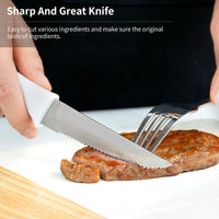 JJ Designer Steak Knife Set PP Handle Stainless Steel 4.5"