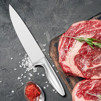 JJ Custom 8 Inch 3cr13 Stainless Steel Chef Knife Kitchen Cutting Knife Hollow G10 Handle Carbon Steel Blade for Food Industry