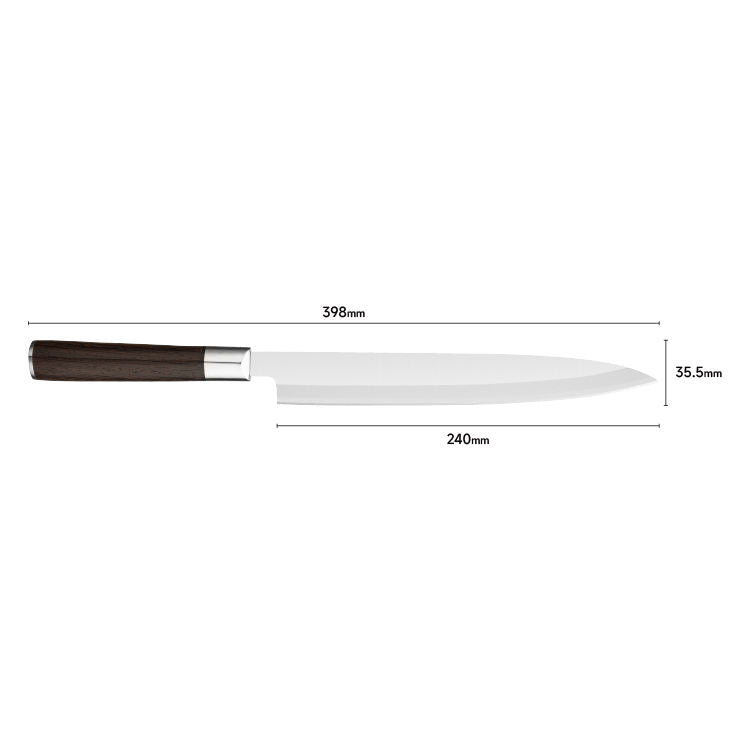 JJ Japanese 240mm Slicing Sashimi Knife 5cr15 Sakimaru Sushi Knives Stainless Steel Sushi Knife With Wenge Wood Handle