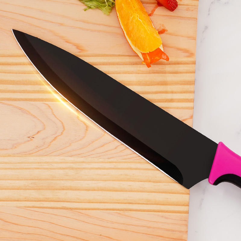 JJ Colorful Handle 8 Inch Kitchen Knife 3Cr13 Stainless Steel Chef Knife with PP+TPR Handle in Stock