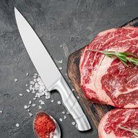 JJ New Design Free Sample 8inch 3cr13 Stainless Steel Bamboo Style Hollow Handle Chef Knife Kitchen Knife