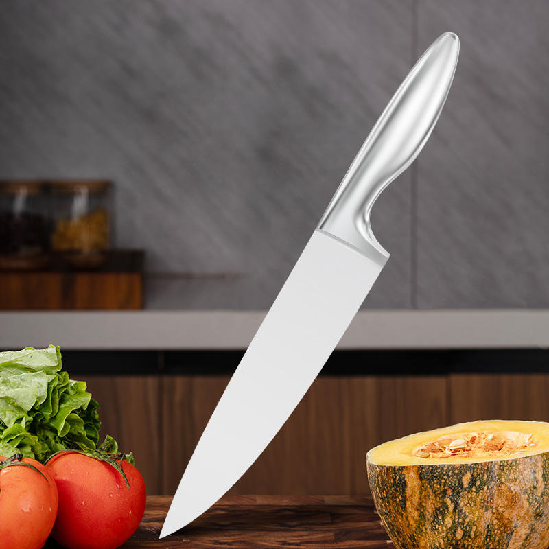 JJ Custom 8 Inch 3cr13 Stainless Steel Chef Knife Kitchen Cutting Knife Hollow G10 Handle Carbon Steel Blade for Food Industry