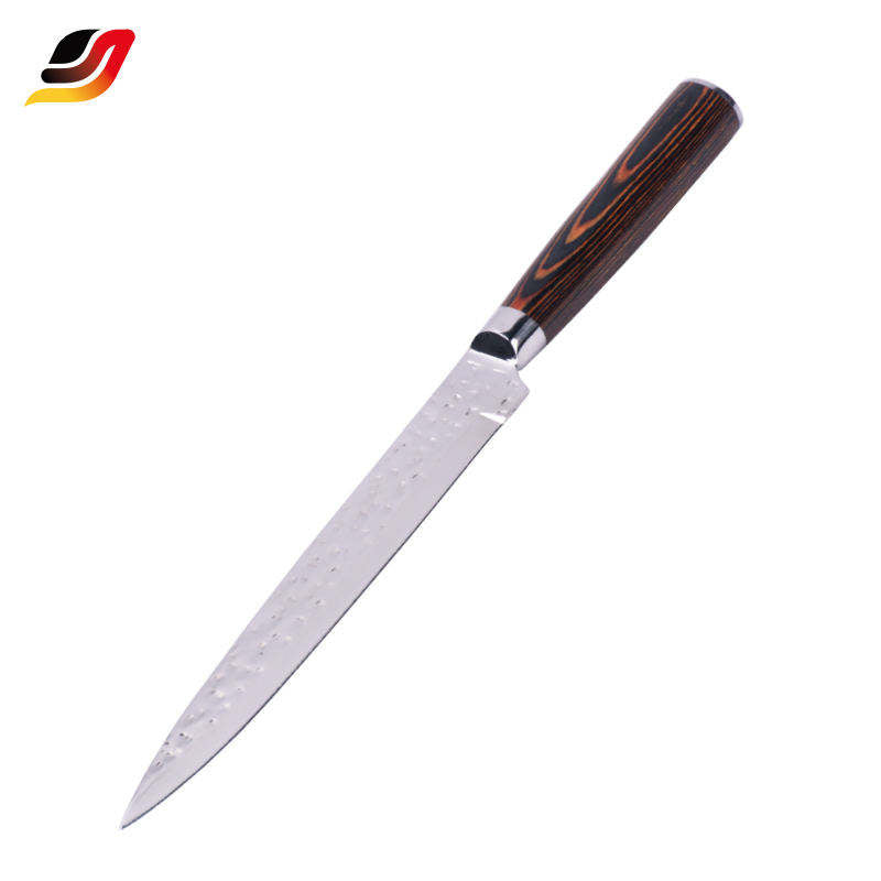 JJ High Quality Stainless Steel Pakka Wood Handle Kitchen Knife Set Urable sharp Forged 5 PCS Chef Knife Set