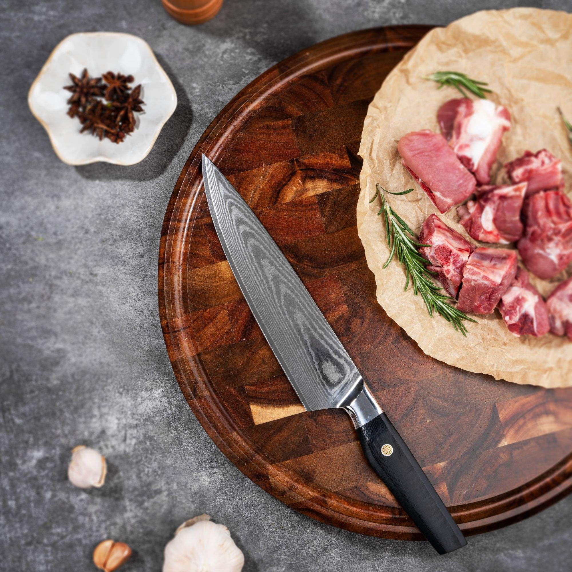 JJ 8" Chef Knife Japanese 67 Layers Damascus Steel with Octagonal G10 Handle Custom Kitchen Knife
