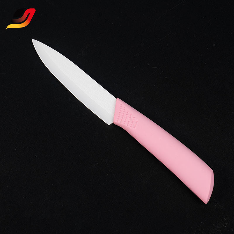 JJ Factory Supply Stainless Steel Chef's Fruit Knife Sharp and Durable 4pcs Kitchen Knife Set with Pink Knife Holder