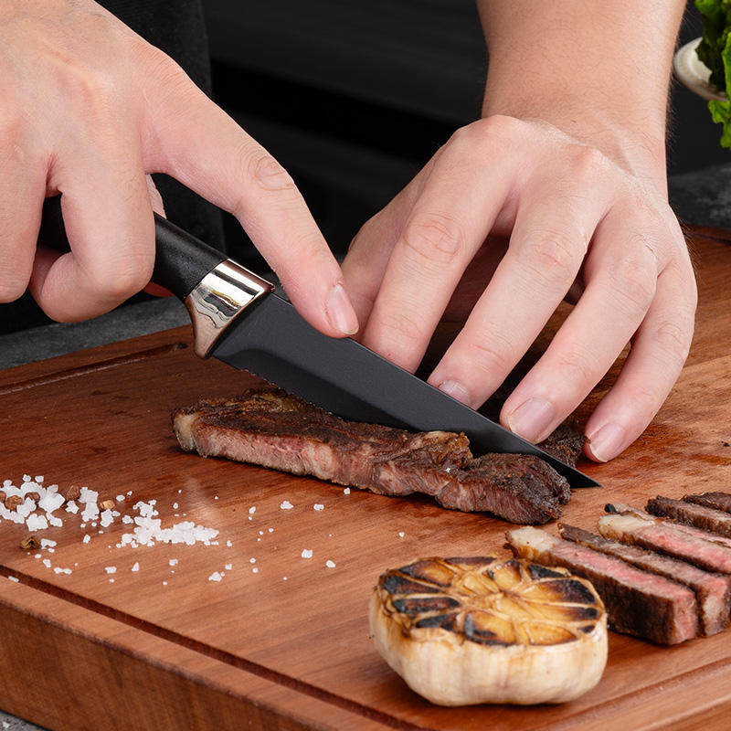 JJ Profession Black Kitchen Knife Set 13 Pieces 3Cr13 Stainless Steel Blade PP+ABS Handle Chef's Knife Kitchen Knife