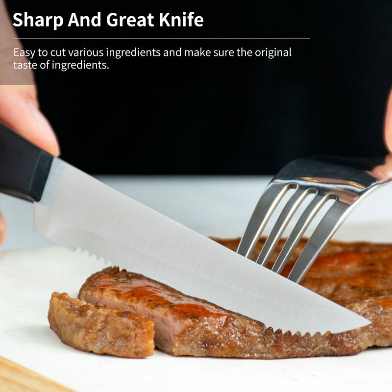 JJ Stainless Steel Steak Knife Set with ABS Handle - 4.5"