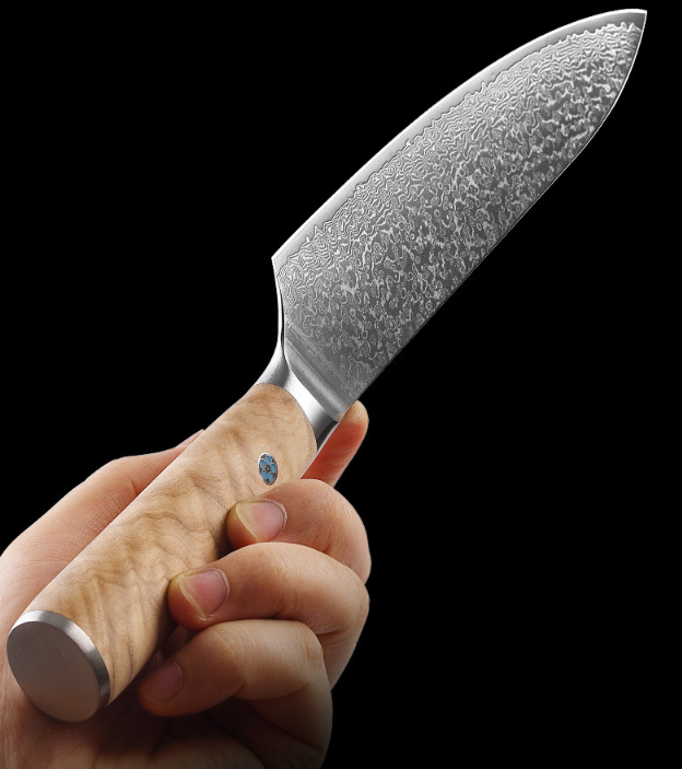 JJ 7 PCs Set 67 Layers Damascus 10Cr15Mov Core Steel Kitchen Knife Set with Olive Wood Handle Custom Stainless Steel Knife Set