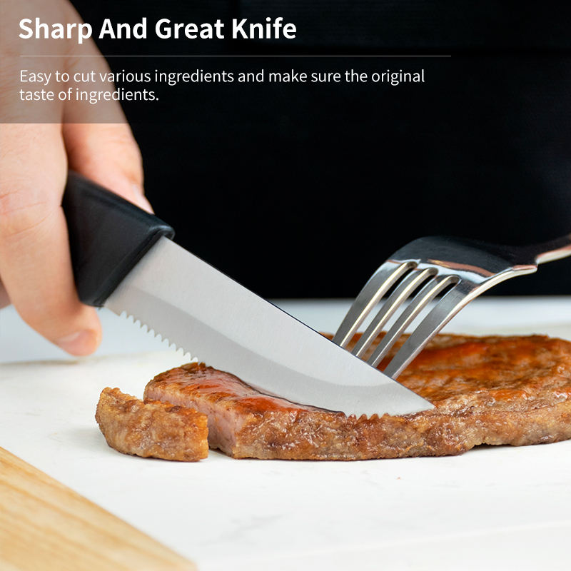 JJ Serrated Steak Knife Set with PP Handle - 4.5"