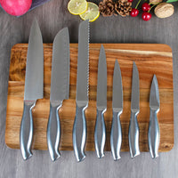 JJ Factory Wholesale 14 Piece Kitchen Chef Knife Cooking Stainless Steel 3Cr13 Rubber Wood Knife Set with Block