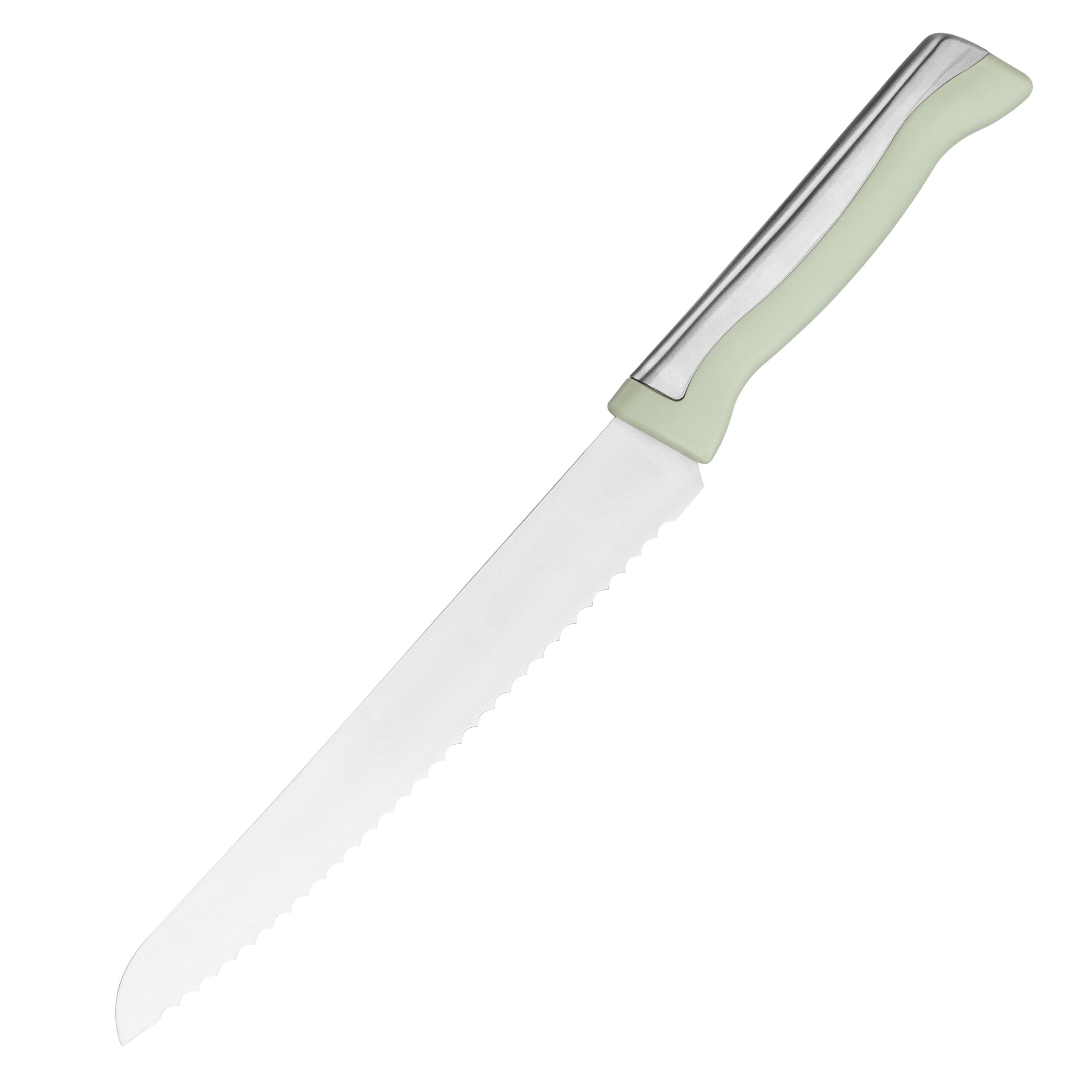 JJ 12-Piece Kitchen Knife Set 3Cr13 Stainless Steel with S/S430 Steel Tip TPR Plastic Handle for Food Slicing and Utility