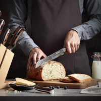 JJ 8 PC High Carbon 5Cr15MOV Stainless Steel Knife Set with Pakka Wood Handle Custom Kitchen Knife Set