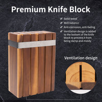 JJ Premium 6-Piece High Hardness Stainless Steel Kitchen Knife Set with Acacia Wood Block