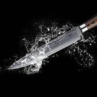 JJ 67 Layers Damascus Slicing Knife Pakka Wood Handle 8"