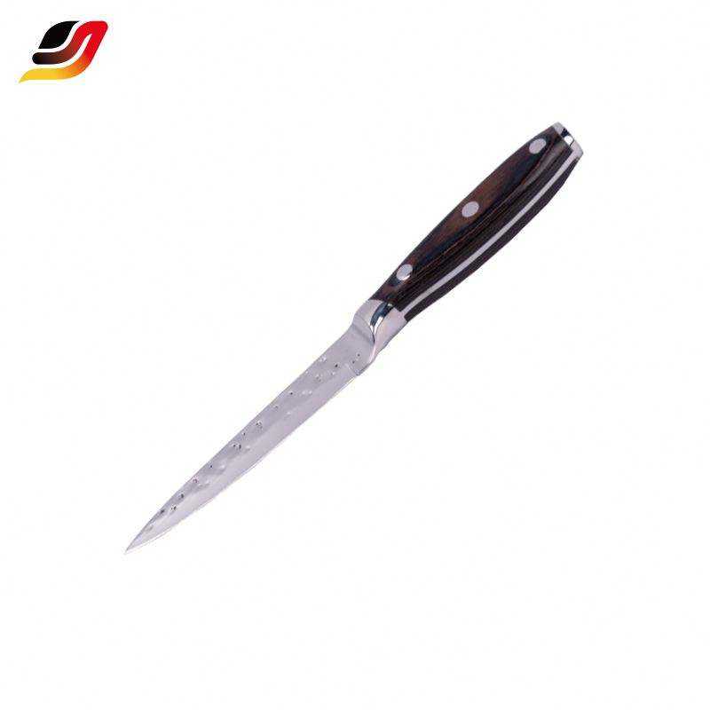 JJ Customization Stainless Steel Pakka Wood Handle Chef Knife Set Forged 5 PCS Kitchen Knife Set