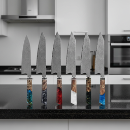 6把大马士革钢刀场景3-极简现代