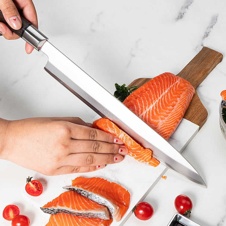 JJ Japanese 300mm Slicing Sashimi Knife 5cr15 Sakimaru Sushi Knives Stainless Steel Sushi Knife With Wenge Wood Handle