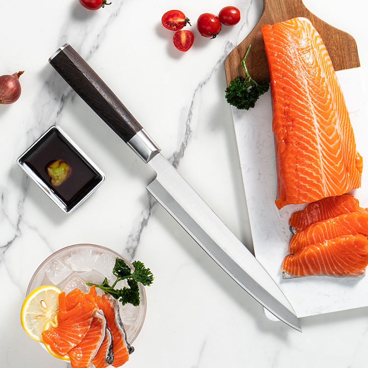 JJ Japanese 210mm Slicing Sashimi Knife 5cr15 Sakimaru Sushi Knives Stainless Steel Sushi Knife With Wenge Wood Handle
