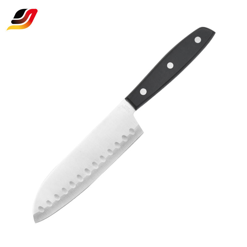 JJ High Quality 17-Piece Japanese Chef Knife Set - Stainless Steel Kitchen Knives with Rubber Wood Block