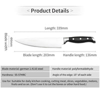 JJ Kitchen Knives Cutting Meat Slicing 5CR15MOV Cooking Stainless Steel Professional 8 Inch Chef Knife