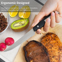 JJ Stainless Steel Steak Knife Set with ABS Handle - 4.5"