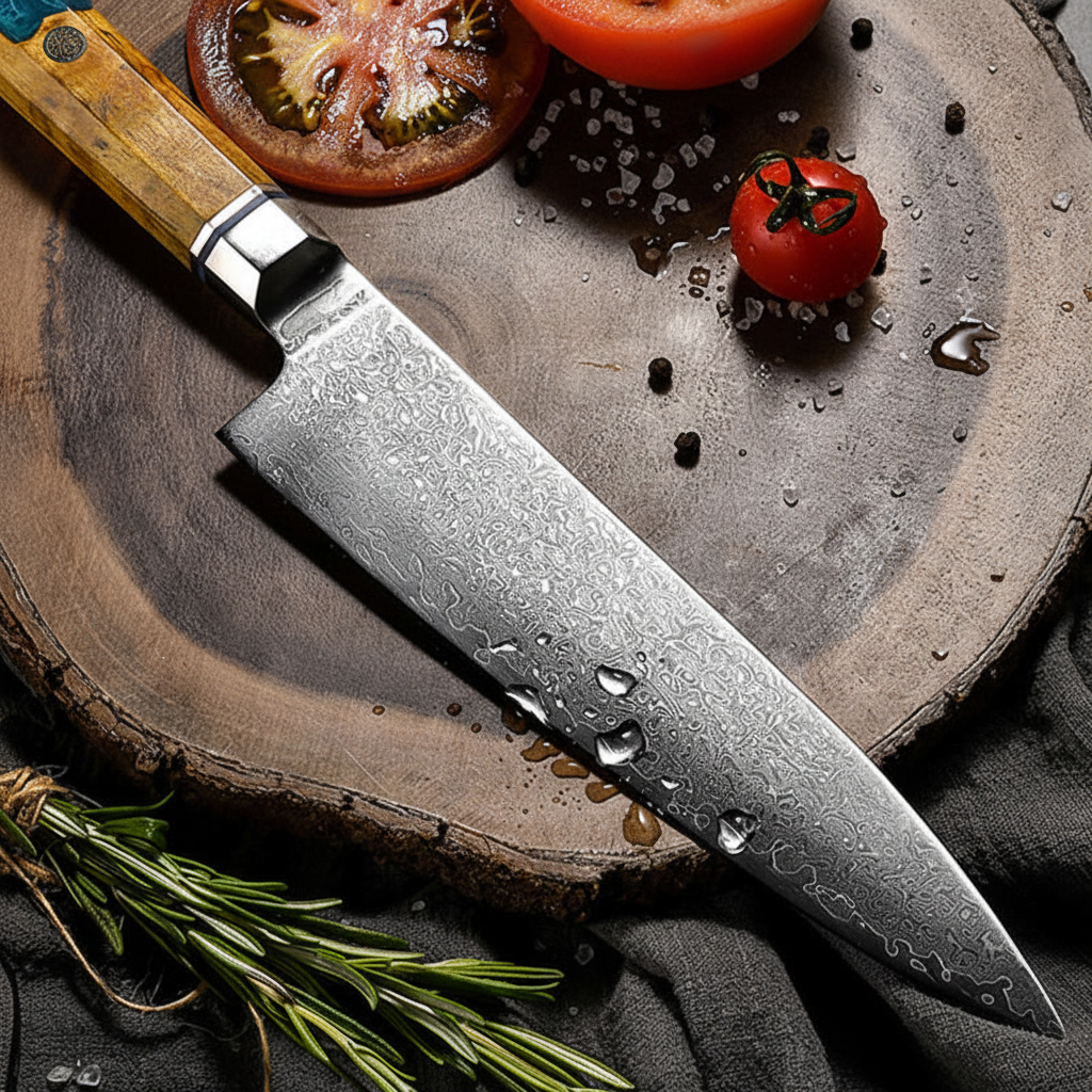 大马士革钢刀番茄场景-超高清