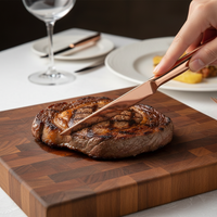 玫瑰金牛排刀使用场景-切牛排