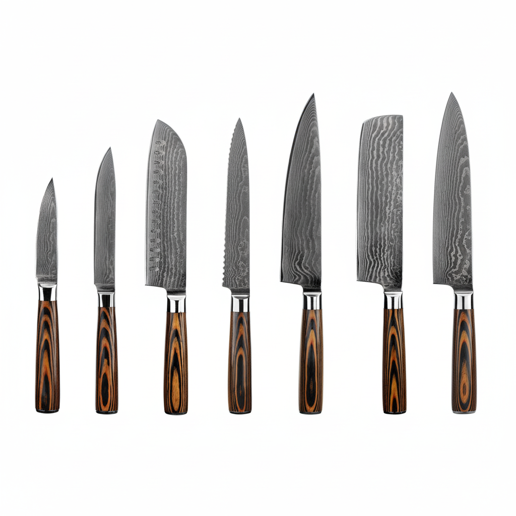 大马士革钢刀具套装-高清质感版