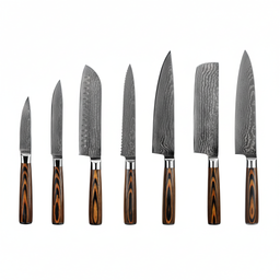 大马士革钢刀具套装-高清质感版