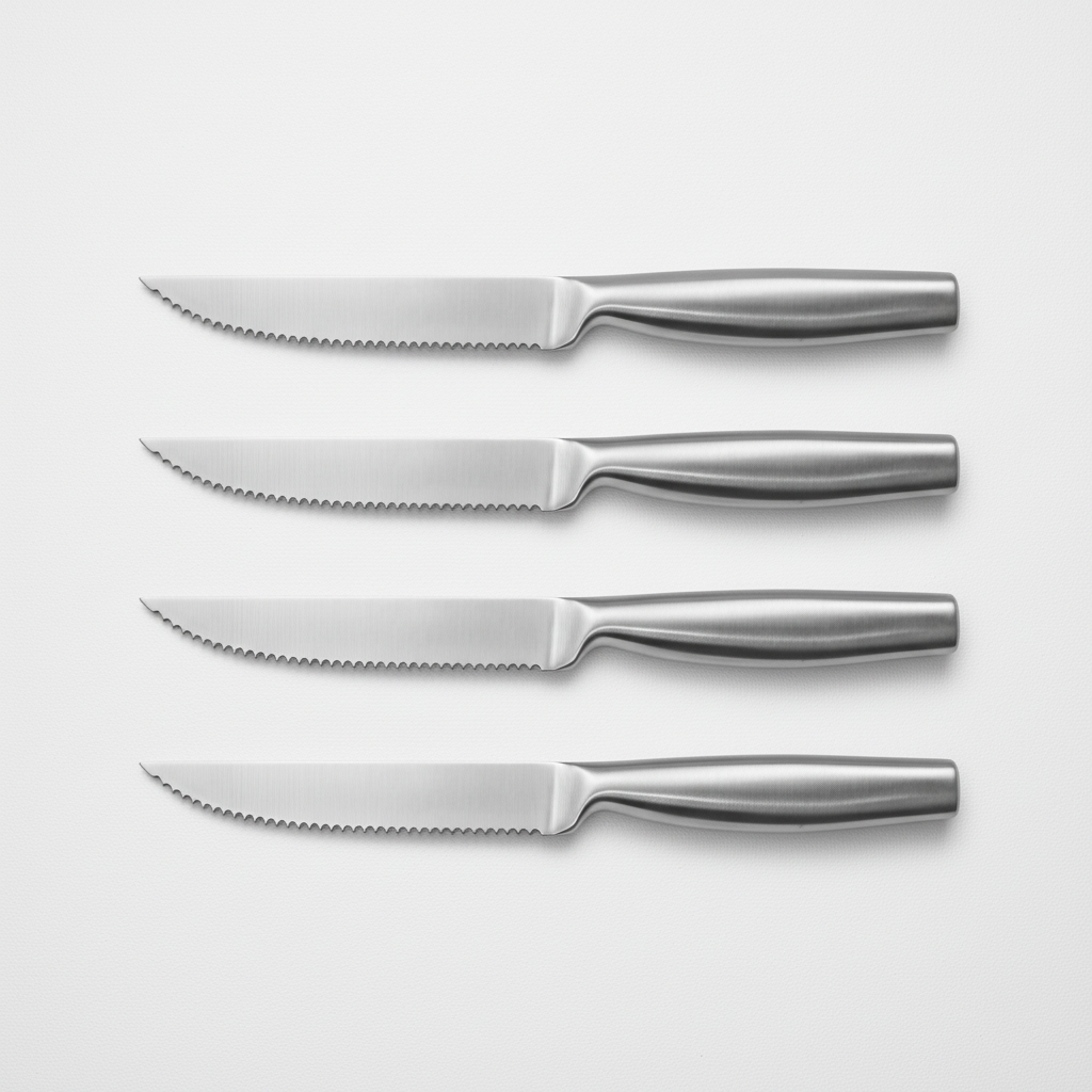 全不锈钢牛排刀白底图