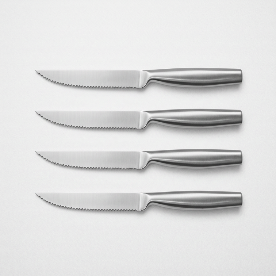 全不锈钢牛排刀白底图