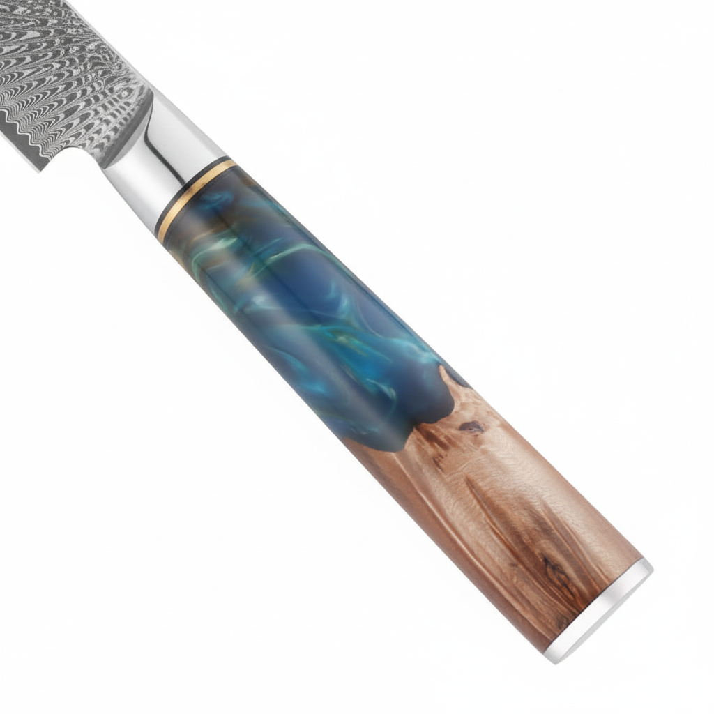 大马士革钢刀手柄特写-正方形