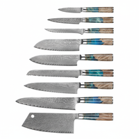 9把大马士革钢刀垂直排列-正方形