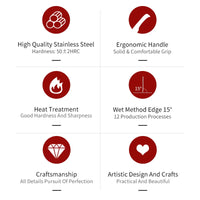 JJ 4.5" 2Cr13 Stainless Steel Steak Knife Set | 6PCS