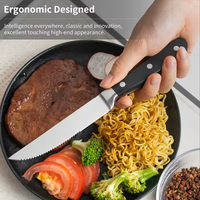 JJ 4.5" 3Cr13 Stainless Steel Serrated Steak Knife Set - ABS & 430 Bolster Handle | 4/6/8PCS