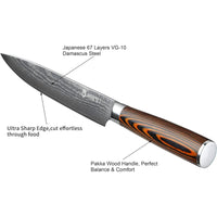 JJ 67 Layers Damascus Slicing Knife Pakka Wood Handle 8"