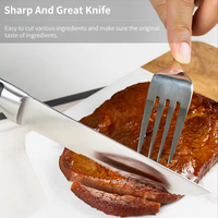 JJ 4.5" 3Cr13 Stainless Steel Serrated Steak Knife Set - ABS & 430 Bolster Handle | 4/6/8PCS