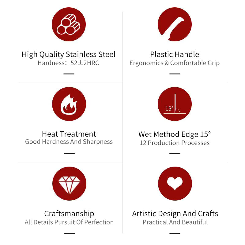 JJ 4.5" Stainless Steel Serrated Steak Knife Set | 4PCS