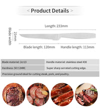 JJ 4.5" 2Cr13 Stainless Steel Steak Knife Set | 6PCS