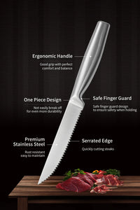 JJ Stainless Steel Steak Knife Set - 4.5"