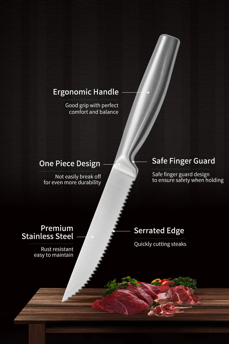 JJ Stainless Steel Steak Knife Set - 4.5"