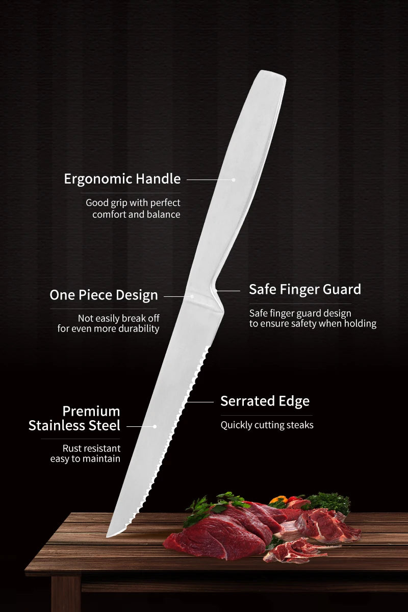 JJ 4.5" 2Cr13 Stainless Steel Steak Knife Set | 6PCS