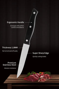 JJ 4.5" Stainless Steel Serrated Steak Knife Set | 4PCS