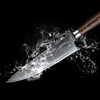 JJ Damascus Kitchen Knife Set 67 Layers VG-10 Pakka Wood 7 Piece