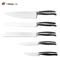 JJ Premium 6-Piece High Hardness Stainless Steel Kitchen Knife Set with Acacia Wood Block
