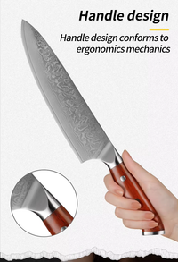 JJ Damascus Chef Knife 67 Layers Sandalwood Handle 8 Inch