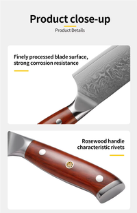 JJ Damascus Chef Knife 67 Layers Sandalwood Handle 8 Inch